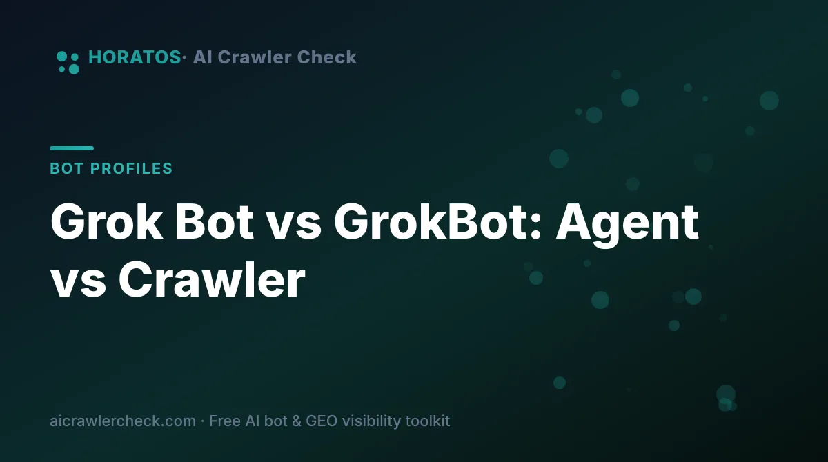 Grok Bot vs GrokBot: on the left a crawler robot scans stacks of web pages, on the right an AI agent fills in a form inside a cloud browser