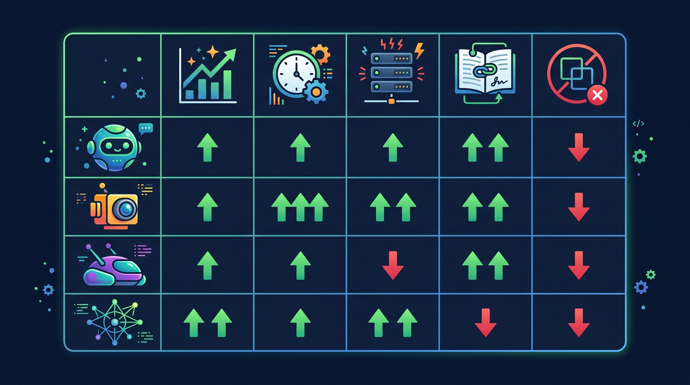Comparison table showing positive and negative SEO impacts of different AI crawlers
