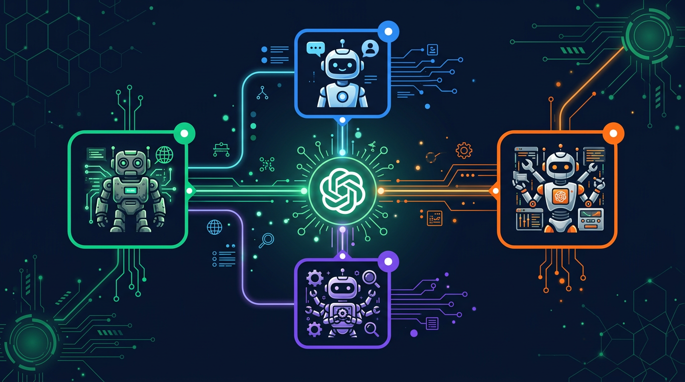 OpenAI crawler family tree showing GPTBot, ChatGPT-User, and OAI-SearchBot