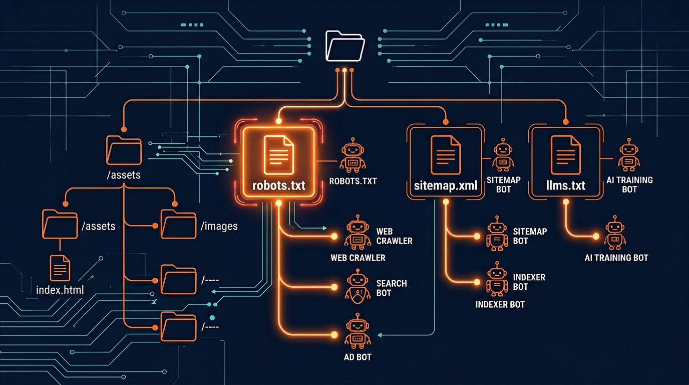 Website file structure showing robots.txt location at root