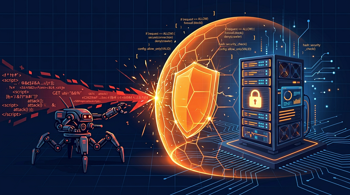 Shield protecting website from AI crawler with configuration code