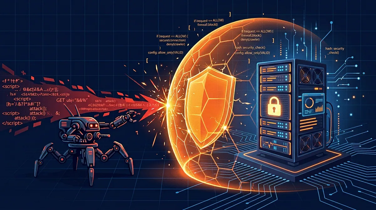 Shield protecting website from AI crawler with configuration code