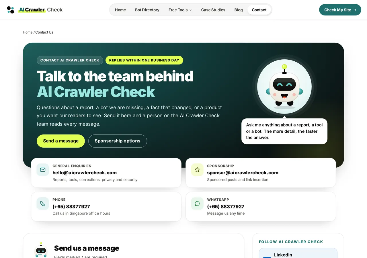 After, v6.3: the v6.3 contact page with a hero, all channels and a routed form