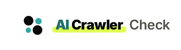After, v6.3: the same logo, with AI Crawler on a lime highlighter band and Check in a lighter weight