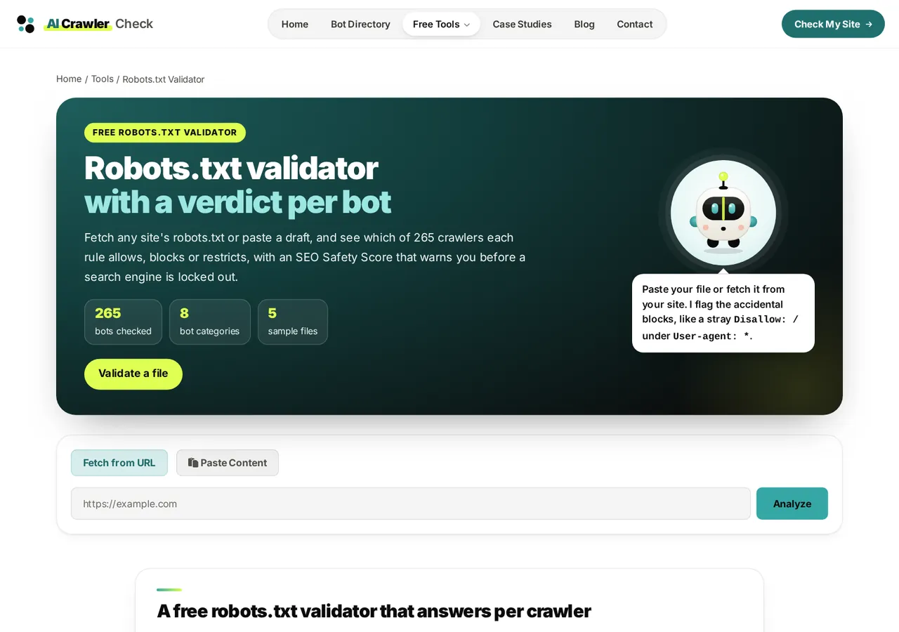After, v6.3: the v6.3 robots.txt validator with the shared hero and Scout