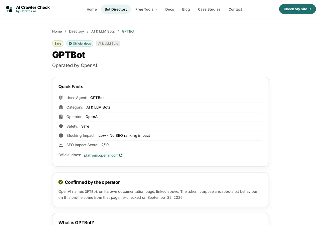 Before, v6.2: the v6.2 GPTBot profile page