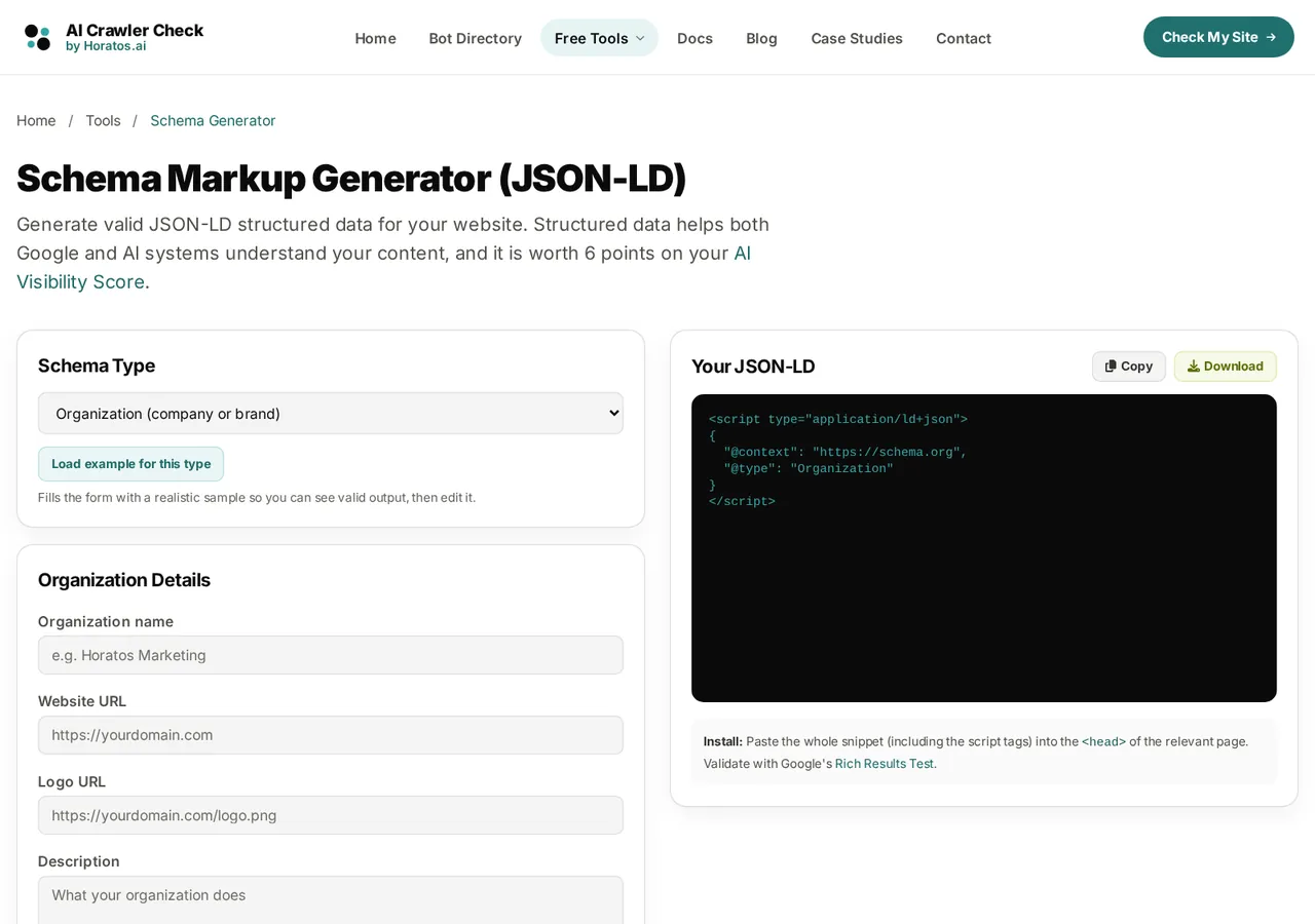 Before, v6.2: the v6.2 schema generator, a form and an output box